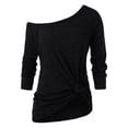 thumbnail image 1 of XDZJLR Womens T Shirts Ladies Plus Size Long Sleeve Lace Two Piece Blouse Pullover Solid Soft Warm Tees, 1 of 4