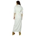 thumbnail image 3 of Bimba Women Long Shirt White Rayon Maxi Dress Button Down Gown Chic Style, 3 of 6