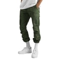 thumbnail image 2 of Men's Four Seasons Street G Style Sweatpants Leisure Sports Multi Pocket Work Pants Cargo Foot Mouth Cap Rope Cargo Pants Waist Lace Up Patchwork Ribbon Standard Woven Cargo Trousers, 2 of 6