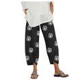 thumbnail image 1 of Accessoires Goth Femmes Dame Décontracté Imprimé de Fleurs Taille Élastique Gaine Pantalon à Jambe Grand Pantalons, 1 of 6