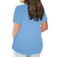 thumbnail image 3 of Birdeem Mode Femme Blouse Décontractée Unie Col Rond Manches Courtes T-Shirt Été Grande Taille Hauts, 3 of 5