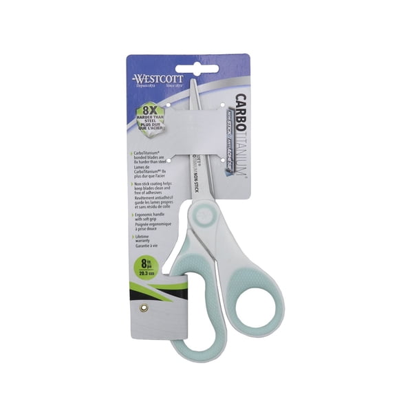 Westcott 8" CarboTitanium Non-Stick Scissors, craft, sewing, scrapbooking.