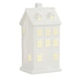 thumbnail image 2 of chock Ceramic Christmas Village  Christmas Village Accessories White Winter Village LED Light Porcelain Tabletop Christmas Figurine with Artificial Christmas Tree, 2 of 5