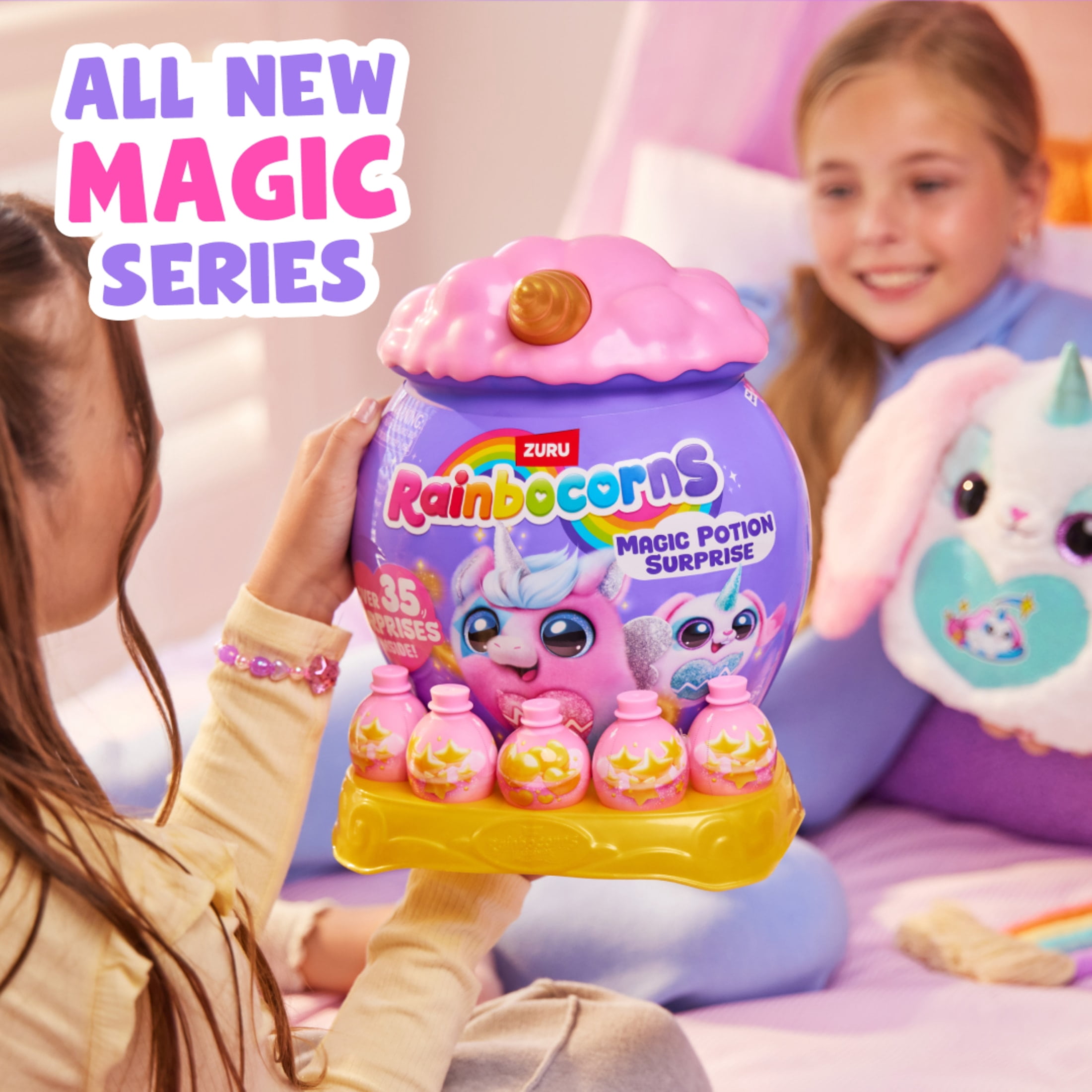 Rainbocorns Magic Potion Surprise Series 1 de ZURU – Peluche Surprise magique avec Booboocorn à collectionner, bijoux à faire soi-même et accessoires créatifs, jouet pour filles (3 ans et plus).