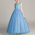 thumbnail image 2 of LOVZFMLL Jupe Princesse à Nœud pour Filles, Été, Manches Courtes, Volants, Dentelle, Col Rond, Broderie, en Maille, 2 of 5