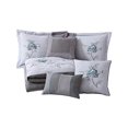 thumbnail image 4 of Chezmoi Collection Vienna Ensemble de Literie Brodé Floral Gris Bleu 7 Pcs, Taille Grand, 4 of 6