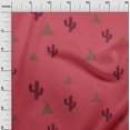 thumbnail image 3 of oneOone Coton Popeline Rouge Tissu Plante Cactus avec Robe Géométrique Tissu Matériel Tissu Imprimé par la Cour 42 Pouces de Large, 3 of 4