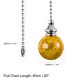 thumbnail image 2 of Uxcell Ceiling Fan Pull Chain Light Lighting Accessories Extension Ice Cracked Crystal Ball Pendant Amber, 2 of 6