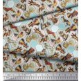 thumbnail image 3 of Soimoi Georgette Viscose Fabric Geometric,Bird & Animals Patchwork Print Fabric by Yard 42 Inch Wide, 3 of 3