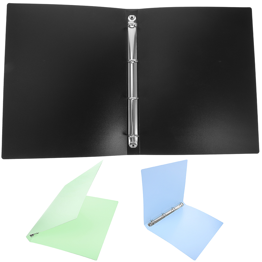 OULII 3Pcs Simple Clear Blue Paper Binder Document Organizer Binder for School Study 12.69X10.02X1.18in