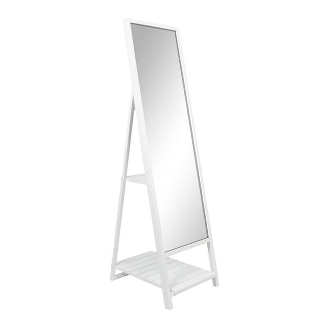 Miroir de rangement rectangulaire style musée avec chevalet blanc