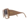 thumbnail image 4 of Womens Chic Squared Butterfly Thick Temple Oversize Sunglasses Tan Smoke, 4 of 4