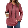 thumbnail image 2 of Yuyuzo Hoodies for Women Casual Ribbed Knit V Neck Sweatshirts Long Sleeve Fall Warm Pullover Sweater Tops, 2 of 6