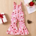 thumbnail image 1 of EGNMCR Girls' Jumpsuits & Rompers Valentine's Day Toddler Baby Girl Print Jumpsuits Printing Strap Romper Pants Kid Rompers, 1 of 8