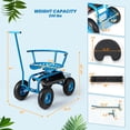 thumbnail image 3 of Costway Chariot de Jardin Roulant Siège de Travail de Jardinage Extérieur avec Hauteur Réglable et Rangement pour Outils Bleu, 3 of 10