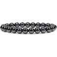 thumbnail image 1 of Bracelet Extensible Unisexe en Perles Rondes de 8 mm en Hématite Noire Naturelle, 1 of 5