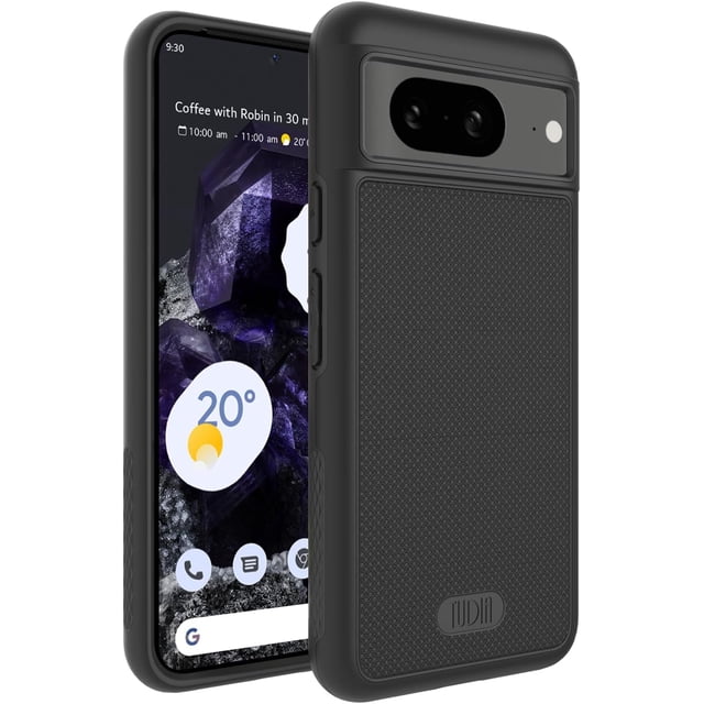 TUDIA MergeGrip Google Pixel 8 Étui Testé au Goutte Double Couche Robuste et Résistant - Noir Mat