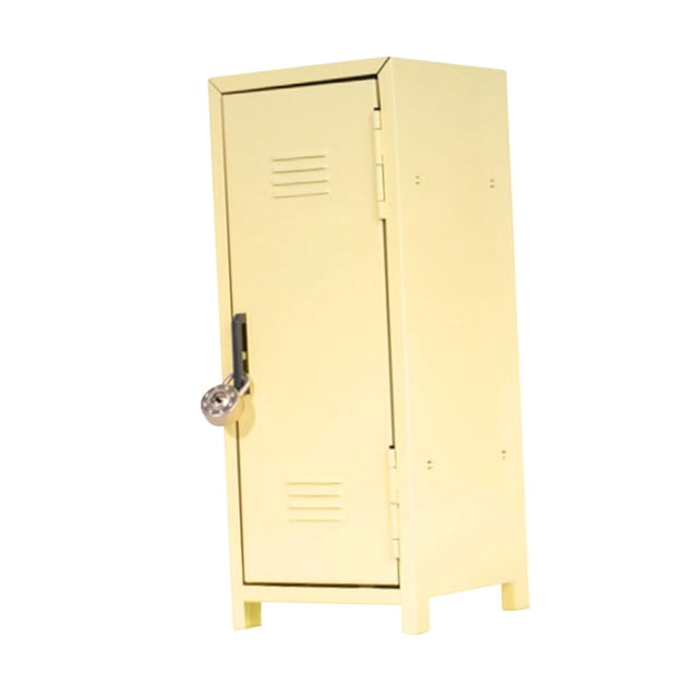 Elodie Mini Locker Decorative Iron Girls Lockbox for Stationery Jewelry Living Room yellow