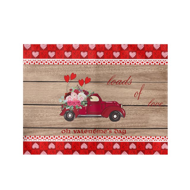 Ynlkorvg Set de Table Saint-Valentin Rouge à Carreaux 30x45cm pour Décoration de Table Saint-Valentin Imperméable pour Décoration Intérieure Cuisine Dîner