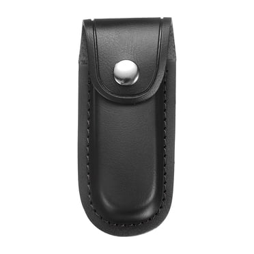 Uxcell Leather Knife Sheath 4.8" with Hole for Belt Folding Knife Camping Outdoors, Black