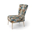 thumbnail image 3 of Designart "Paisley Gardens With A Rustic Touch In Gold And Turquoise II" Blue Floral Upholstered Accent Chair - Cottage Arm Chair For Living Room, 3 of 7