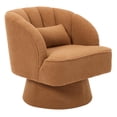 thumbnail image 1 of Yiwa Mid-Back Swivel Armchair, Upholstered Lounge Reading Chair with Pillow and 360-Degree Rotation, 1 of 5