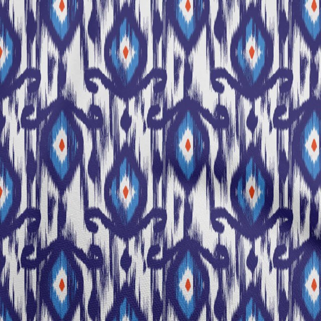 oneOone Velvet Dark Blue Fabric Ikat Sewing Craft Projects Fabric Prints By Yard 58 Inch Wide