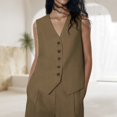 thumbnail image 4 of Gilet Boutonné pour Femmes Confortable Ajusté ChicJacket (Vert Armée TP), 4 of 8