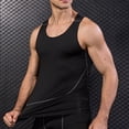 thumbnail image 2 of Ocealan Men's Tank Swimsuit Top Athletic Vest Rash Guard Shirt Solid Color Sleeveless Workout Playwear Black XL, 2 of 4