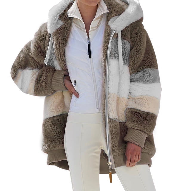 2025 Jacket Polyester Hooded athletic Jackets for Women Full Zip Outdoor Women Fleece Cardigan Womens Large Woman Jackets athletic Jacket Women Soft Jacket Women