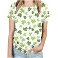 thumbnail image 1 of KIHOUT Nouvelles Arrivées Femmes T-Shirts de la Saint-Patrick, T-Shirt Vert Imprimé à Col Rond à Manches Courtes Mode pour Femmes Grande Taille, Taille P-5TG, 1 of 5