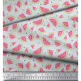 thumbnail image 3 of Soimoi Polyester Crepe Fabric Seeds & Watermelon Fruits Printed Craft Fabric by The Yard 42 Inch Wide, 3 of 3