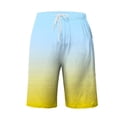 thumbnail image 4 of Plebaso Womens Casual Shorts Knee Length Drawstring Shorts Gradient Color Summer Wide Leg Shorts S-5XL, 4 of 6