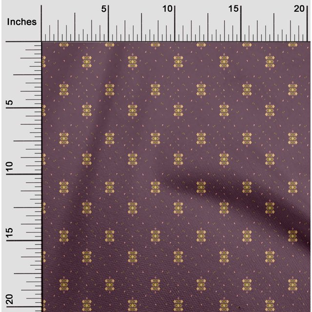 oneOone Cotton Silk Fabric Diamond & Triangle Geometric Printed Craft Fabric BTY 42 Inch Wide