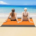 thumbnail image 5 of Z-423 Orange Très Grand Tapis de Plage Imperméable Extérieur Pique-Nique Camping Couverture Résistante au Sable Portable Pliable, 5 of 5