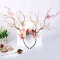 thumbnail image 3 of Christmas Fairy Tale Flower Headband Retro Tree Branch Deer Ears Antler Hair Hoop, 3 of 4