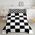 thumbnail image 2 of Erosebridal Checkered Gingham Bedding Comforter Set, Rectangle Geometry Comforter Sets , Teens Reversible Down Comforter, Breathable Bedroom Decorative, 2pcs, 2 of 8