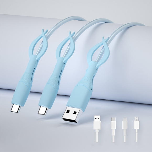 Data Cable Protector, Charger Cord Strain Relief, Anti-Bend Break Prevention, USB Charging Cable Saver, Durable Silicone Cover, for Android Apple Phones