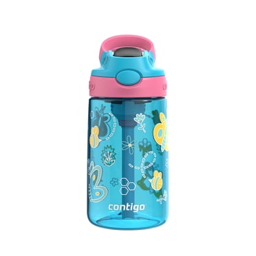 Bouteille d’eau pour enfants Contigo Aubrey avec paille, antifuite et antidéversement, bleu framboise, 414 ml