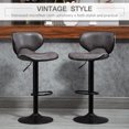 thumbnail image 4 of HOMCOM Vintage Bar Stool Set of 2 Leathaire Adjustable Height Chairs, 4 of 10