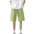 thumbnail image 2 of Styesk Shorts pour Hommes Nouvelle Couleur Unie Mode Décontractée Short Ample à Cordon d'Exercice, 2 of 7