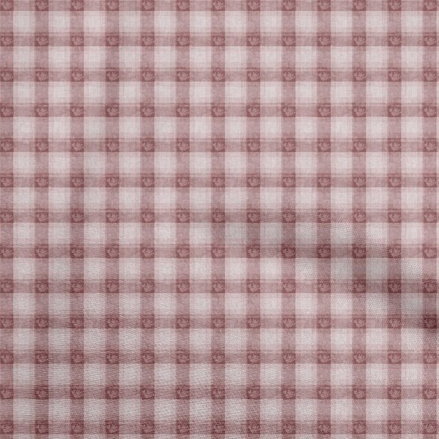 oneOone Polyester Spandex Dark Rose Brown Fabric Check Craft Projects Decor Fabric Printed By The Yard 56 Inch Wide