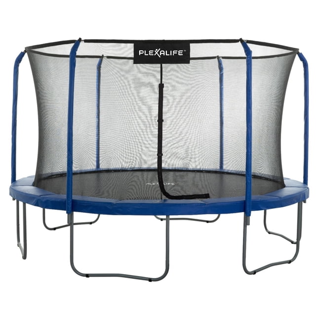 Plexalife Ensemble de Trampoline Rond de 11 Pi avec Système de Sécurité à Cadre Flexible à Anneau Supérieur de Qualité Supérieure