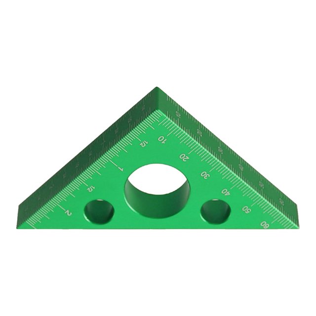 Clearance! Sweet Home Farm Tools Home Improvement 45/90 Triangle Ruler Aluminum Alloy Frosted Right Angle Gauge Woodworking Drafting Triangles Protractor Measuring Tool One Size Green