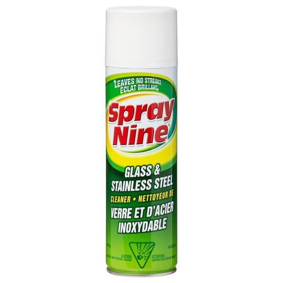 Spray Nine Nettoyant pour Verre et Acier Inoxydable, Aérosol 600 g