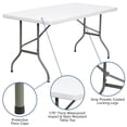 thumbnail image 2 of 30''W x 60''L Granite White Plastic Folding Table, 2 of 8