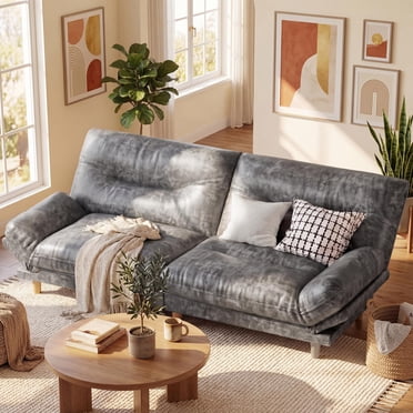 Homall Futon Sofa Bed with Adjustable Backrest & Five Angles Adjustable Armrests Sofa Couch for Small Spaces Living Room Office