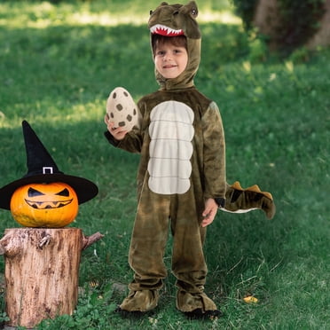 Joyfy T-rex Costumes de Dinosaures Animaux Combinaison avec Oeuf Jouet pour Enfants Déguisement d'Halloween Fête 2-7 Ans