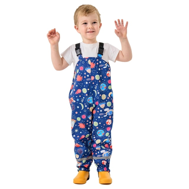 Pantalon de Pluie pour Enfants, Polyester Imperméable avec Poignets Réfléchissants et Bretelles Ajustables, Taille Plate, Usage Extérieur Quatre Saisons, pour Tout-Petits et Enfants