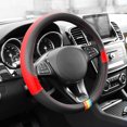 thumbnail image 4 of FH Group Universal Spectrum Microfiber Leather Steering Wheel Cover Red/Black for Cars Trucks SUVs, 4 of 6